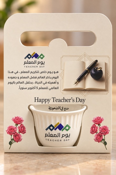 Generic Teacher's Day Finjan Gift Set - 6 Coffee Cups & 6 Double-Sided Cards ...
