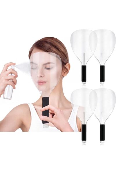 Flutesan 4 PCS Reusable Plastic Face Protector Masks with Sponge Handle for H...