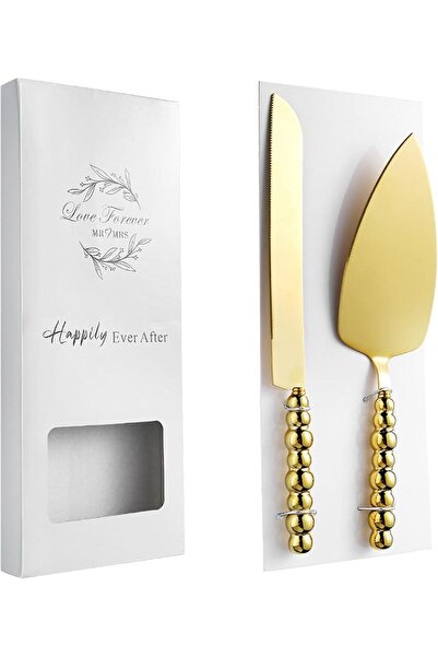 Yelajoy Wedding Cake Cutting Set with Ceramic Handles, Elegant Cake Knife and...