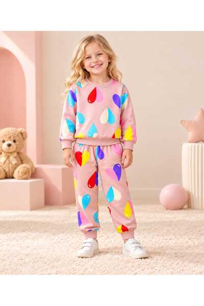 krm kerem bebe Set de pijamale pentru fete din bumbac cu model inimioare