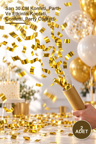 Yenilig 2 Adet Konfeti – Sarı 30 CM Konfeti, Parti Ve Etkinlik Konfeti, Confetti, Party Confetti