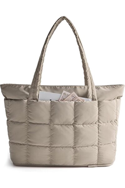 BAGSMART Expandable Tote Bag for Women, Puffer Work Tote Handbag, Quilted Car...
