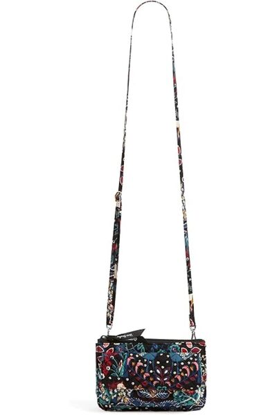 Vera Bradley محفظة قطنية للحمل على الكتف مع حماية RFID