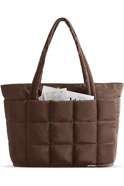 BAGSMART Expandable Tote Bag for Women, Puffer Work Tote Handbag, Quilted Car...
