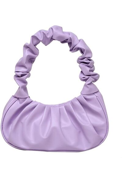 GENERAL Women's Cute Hobo Bag Ruched Twist PU Leather Clutch Purse Handbag wi...