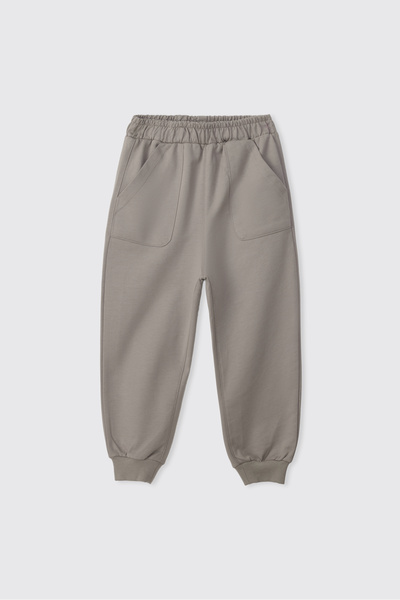 Panço Baby Boy Gray Sweatpants with Elastic Waist and Cuffs