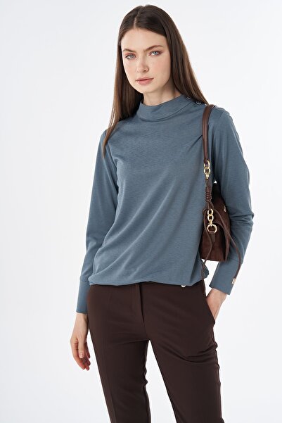 Kayra Button Detailed Blouse Petrol
