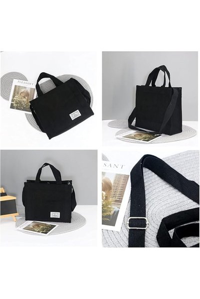 Arabest Tote Bags for Women, Multi-Compartment Corduroy Shoulder Bag, Work Travel Purse with 15.6 In