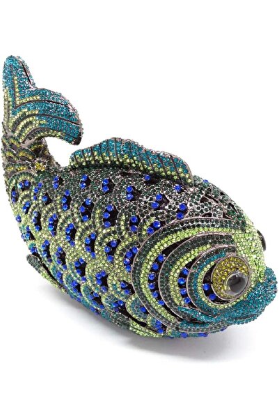 BoutiqueDeHistoria Boutique De Fgg Fish Crystal Clutch Purse Women Evening Ha...