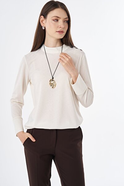 Kayra Button Detailed Blouse Ecru