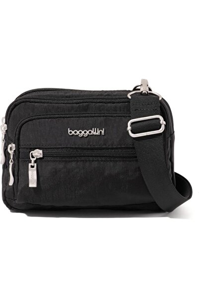 Baggallini Women's Triple Zip Small Convertible Crossbody Fannypack Belt Bag-...