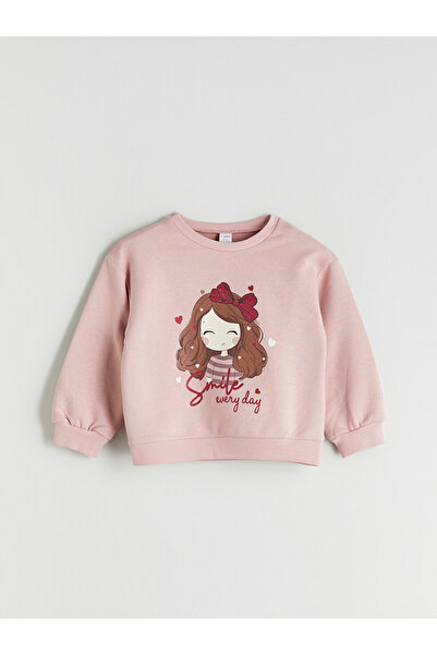 LC Waikiki Alita City Farkıyla Lcw Kids Pink 3 Thread Yarn Embossed Printed L...