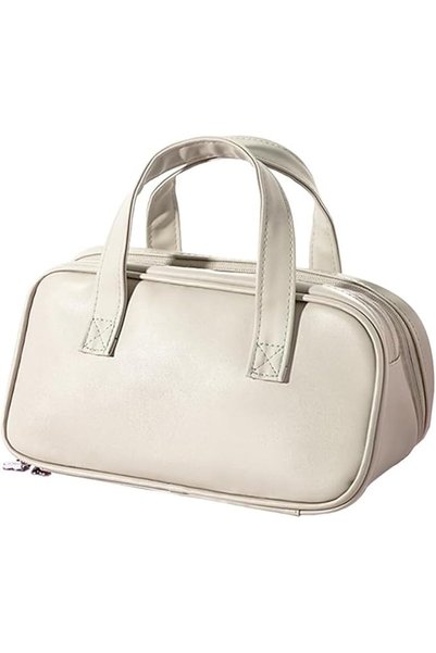 AZONEE شنطة مكياج من الجلد الناعم من ازوني، شنطة مستحضرات تجميل للسفر 3 في 1 ...
