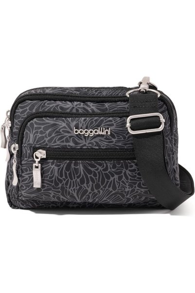 Baggallini Women's Triple Zip Small Convertible Crossbody Fannypack Belt Bag-...