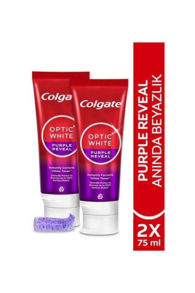 Colgate Optic White Purple Reveal Beyazlatıcı Diş Macunu 75 ml X2 Anında Daha...