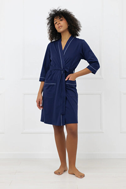 Other Halat de baie Megan, mânecă 3/4, bleumarin, XXL