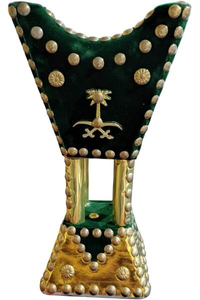 Generic Wooden Velvet Covered Incense Burner for Oud and Bakhoor, 22 cm Heigh...