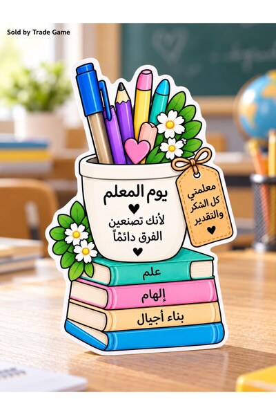 Generic بطاقات تقدير ليوم المعلم - عبوة من 12 قطعة - حاوية كتب وقرطاسية - 12 ...