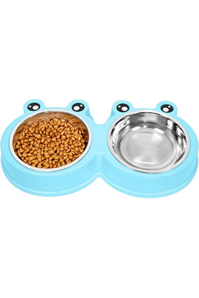 Generic Mumoo Bear Double Cat Bowls Cute Modeling Food Water Feeder No Slip S...