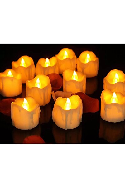 Morvena Picks 12 lumini LED tip pastilă, cu efect de pâlpâire, fără flacără, ...
