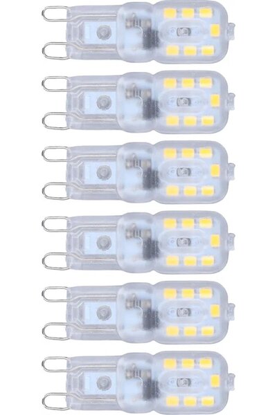 Morvena Picks Potrivit pentru becuri LED G9, 6 becuri G9 reglabile, 3W, 14 LE...