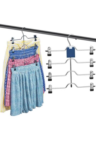 Morvena Picks 2x Umerașe metalice cu 4 niveluri pentru fuste și pantaloni, cu...