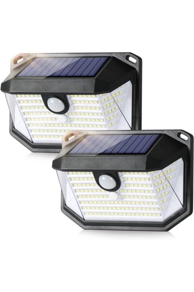 Morvena Picks Lampă solară de exterior cu senzor de mișcare, proiector LED im...