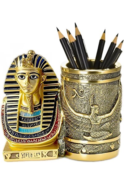 Generic Ancient Egyptian Pencil Holder, Egyptian King Pharaoh Pen Cup, Pen Ho...