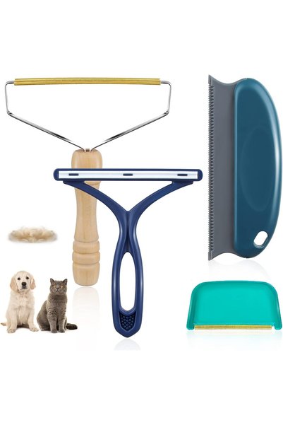 Morvena Picks Îndepărtător de păr pentru animale de companie - Set de 4 piese...