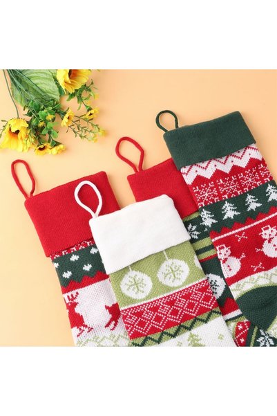 Morvena Picks 4 Ciorapi de Crăciun Decoratiuni Șosete Tricotate Sărbătoare Acasă