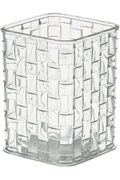 Generic Acrylic Pen Holder,Clear Makeup Brush Holder with Woven Texture for D...