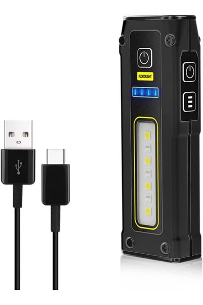 Generic مصباح يدوي LED صغير محمول قابل لإعادة الشحن، ضوء عمل فائق السطوع متعد...