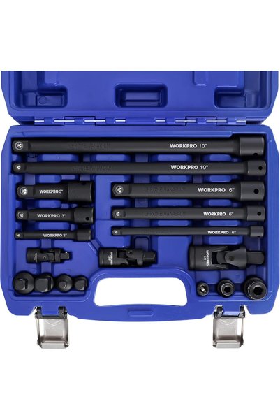 Generic WORKPRO 18-Piece Impact Socket Extension Set, 1/4", 3/8" & 1/2" Drive