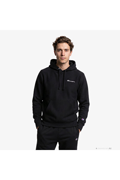Champion Hooded Erkek Siyah Sweatshirt