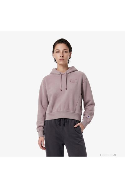 Champion Hooded Kadın Mor Sweatshirt