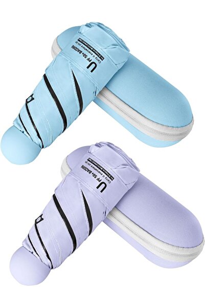 Generic BAODINI Travel Mini Umbrella for Purse With Case-Small Compact UV Umb...