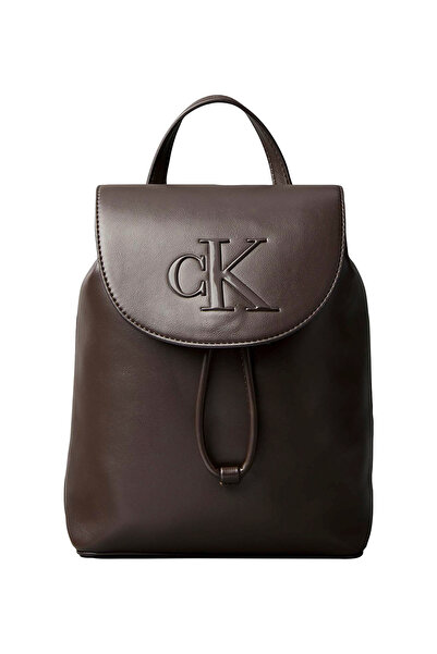 Calvin Klein Siyah Kadın Sırt Çantası BOLD CK FLAP MINI BACKPACK