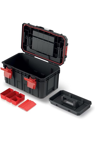 kistenberg Tool Box with Tool Carrier, Dividers, Ergonomic Handle, Clamp Clas...