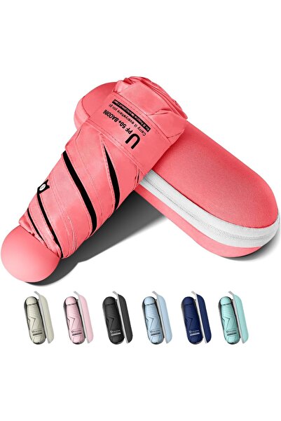 Generic BAODINI Travel Mini Umbrella for Purse With Case-Small Compact UV Umb...