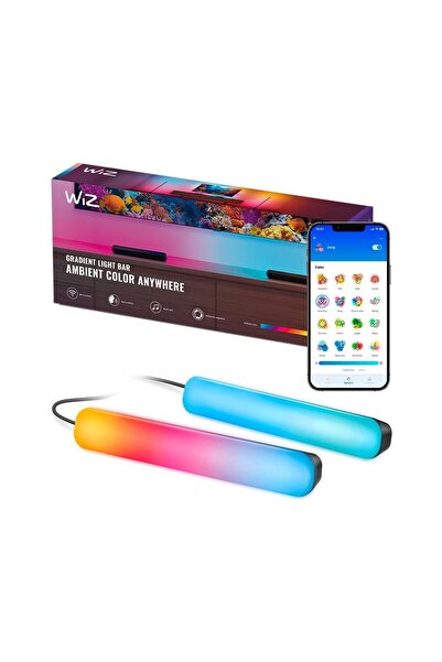 Wiz 2'li Gradient Işık Barı Siyah 30 Cm 3-20 W Güç Tüketimi RGB Işık Rengi Da...