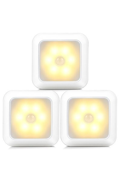 Morvena Picks Lumină LED cu senzor de mișcare, alb cald, cu baterii, fără fir...