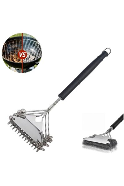 Morvena Picks Perie de curățat grătar cu racletă (46.5x16cm) – Curățător 3-în...