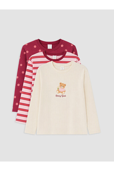 LC Waikiki Rmz Gi̇yi̇m Farkiyla Zero Roba Collar Girls' T-Shirt