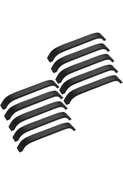 Morvena Picks Set de 10 mânere negre moderne de 160 mm pentru uși de dulapuri...