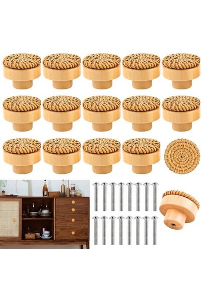 Morvena Picks Set de 4 mânere și trăgătoare din lemn pentru dulapuri de bucăt...