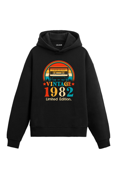 Colermi Vintage Mixtape 1982 Design Hooded Sweatshirt