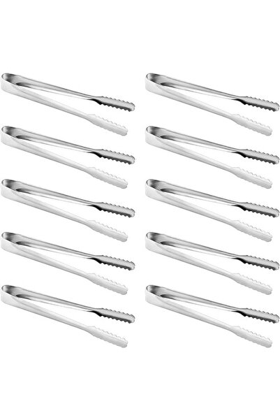 Morvena Picks Set de 10 clești din oțel inoxidabil argintiu, de 15,5 cm, pent...