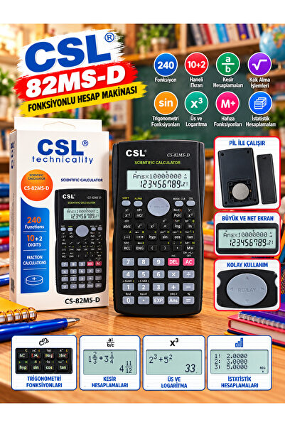 CSL 82 MS YENİ NESİL BİLİMSEL HESAP MAKİNASI 240 FONKSİYONLU SİYAH