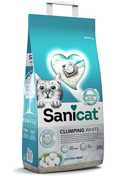 Sanicat Sanitac 18kg White Cotton Clumping Cat Litter Sand