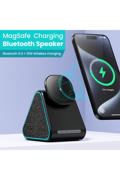 JMK Bluetooth Hoparlörlü Magsafe Wireless Şarj Aleti